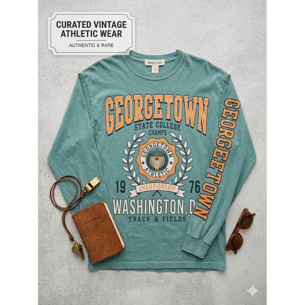 Georgetown State College Long Sleeve Shirt Small S Teal Turquoise Obsessive Love